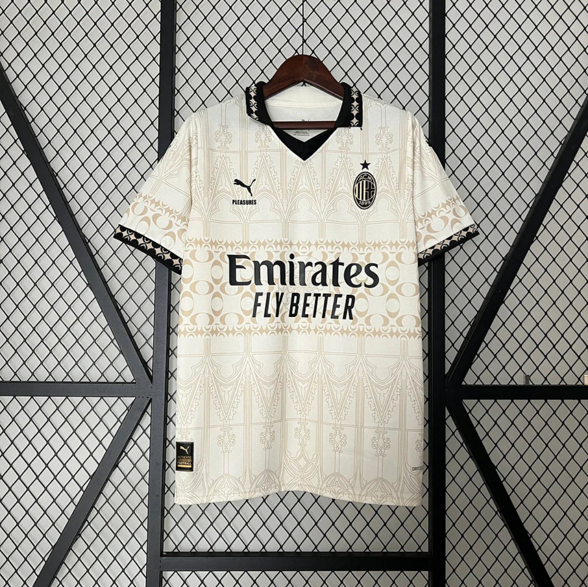 AC Milan x Pleasures maillot foot Blanc 2024/2025 Fourth